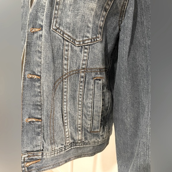 TOPMAN Denim Blue Jean Jacket Lined Size Small/XSmall VGUC - Picture 4 of 9